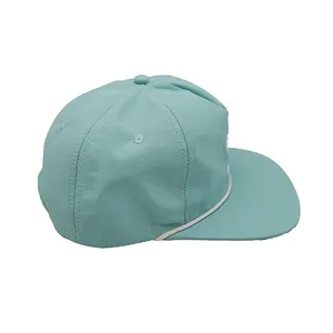 Chapéu de moda personalizado, atacado, design personalizado com seu próprio logotipo, corda de nylon, tampas snapback, chapéus