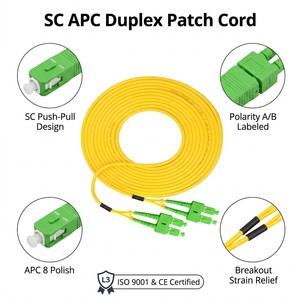 Cable de Fibra Óptica SC/APC G657A1/G652D con Pérdida de Inserción de 0.2dB y Conector Verde - Product Image 5