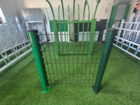 Panneaux de clôture de jardin en métal revêtu de PVC noir de qualité supérieure, 10 pieds, clôture résidentielle moderne, maille de fer soudée incurvée 3D