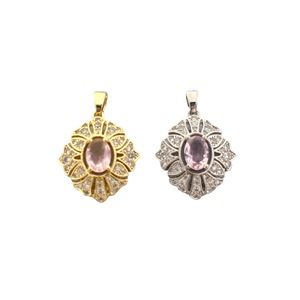 Collier pendentif en forme de fleur avec cristaux colorés sertis de strass, pour un usage quotidien, ensemble de bijoux unisexe - Product Image 5