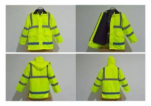 고시인성 ANSI 2등급 방수 LED 플래시 맞춤형 내구성 안전 반사 코튼 재킷 (안전 보호 기능 포함) - Product Image 3
