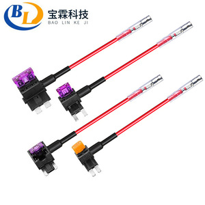 Car Power Socket <b>Small</b>, Medium, Mini Flat Angle Long Leg Three-Pin Blade Fuse <b>Box</b> Power Socket Factory Direct Sale L185 - Product Image 1