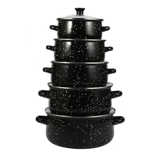 Hot Bán Đen Dưới 5 Cái Glass Nắp Flower Pattern Men Soong Lẩu <span class=keywords><strong>Cookware</strong></span> Set - Product Image 6