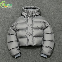 Veste d'hiver matelassée légère et décontractée sur mesure pour hommes, coupe ample et oversize avec capuche, en duvet, vente en gros