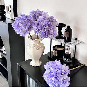 Bouquet d'hortensias artificiels, 3 tiges, fleurs en soie, décoration de mariage faite à la main, centre de table, décoration intérieure - Product Image 4