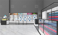 Meuble de présentation moderne pour ordinateurs portables, design personnalisé, étagères murales en verre pour magasin d'ordinateurs, pour la vente de casques audio