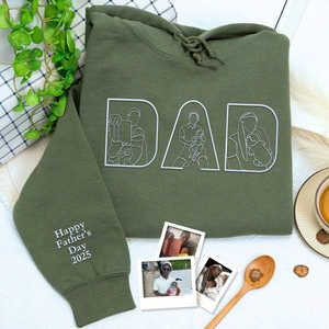 Sudadera con capucha bordada con foto de la vida del papá personalizado regalo 3D para el nuevo papá para el Dí<span class=keywords><strong>a</strong></span> del <span class=keywords><strong>Padre</strong></span> cumpleaños insignia de invierno - Product Image 3
