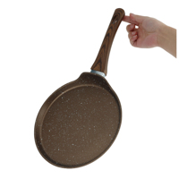 Poêle à crêpes antiadhésive avec épandeur 22cm Revêtement sans PFOA Cuisine commerciale Utilisation Logo personnalisé Poêle à crêpes pour Brunch Restaurant