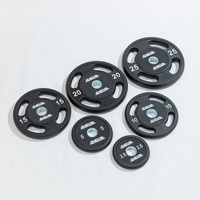 Disques de musculation en fonte revêtue à gros trous, barre de 5 cm, 4 trous, usage commercial, hommes, femmes, fitness à domicile, squats, ponts de hanche, modèle 078