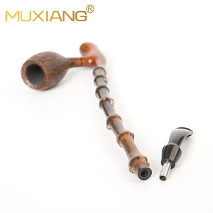 Muxiang Heather Wood Pipe Bamboo Joint Long Handle Tobacco Pipe For Men Smoking - Product Image 4