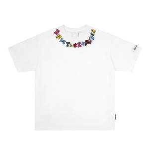 T-shirt décontracté rétro pour homme en coton épais imprimé sérigraphié style chinois chic à manches courtes pour l'été - Product Image 1