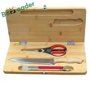 Multifunctional Outdoor Folding Portable Bamboo Chopping Blocks With Knife Pliers Scissors Bamboo Cutting Board Set