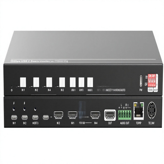 18G 2X1 Switcher with H Dmi and USB-C HDCP 2.2 Matrix 2x1 4x1 4K60Hz Scaler Switcher