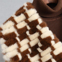 Damen Echtfell-Innenfutter Warme Jacke Luxuriöser Nerzfellkragen Winter Langer Mantel Überzieher Parka JT3407