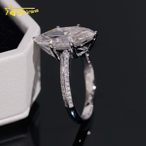맞춤 제작 여성 약혼 반지 18K 진짜 금 트렌디 3캐럿 마퀴즈 컷 모이사나이트 다이아몬드 반지 고급 주얼리 - Product Image 3
