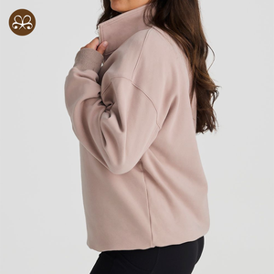 Vêtements de maternité de haute qualité à logo personnalisé <span class=keywords><strong>pull</strong></span> chaud en polaire à fermeture éclair et quart pour femmes <span class=keywords><strong>pull</strong></span> d'<span class=keywords><strong>allaitement</strong></span> - Product Image 4