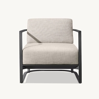 Sofá de aluminio recién llegado de MÁLAGA, conjunto de muebles de exterior, muebles de jardín de Metal de lujo contemporáneo, sillón de gama alta