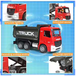 2 Trong 1 <span class=keywords><strong>RC</strong></span> Builder Xe Tải Cho Trẻ Em Chơi Mô Phỏng Ánh Sáng Âm Thanh Dumper Điều Khiển Từ Xa Điện Máy Xúc Kỹ Thuật Xe - Product Image 2