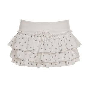 Sweet Digital Print Tiered <b>Skirt</b> with Natural Waist and Drawstring-Girly <b>Flared</b> Mini <b>Skirt</b> for Women Summer - Product Image 5