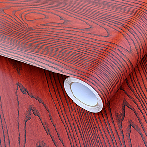 Color madera PVC impermeable a prueba de humedad pegatina de pared decoración de fondo pegatina para puerta de armario sala de estar - Product Image 1