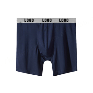 High Quality Men's Luxury Solid <b>Boxer</b> Brief Underwear New Stylish Breathable Shorts with Custom Logo Print - Product Image 1