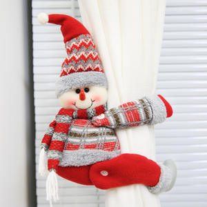 Decorazioni Natalizie per Finestre con Babbo Natale e Pupazzo di <span class=keywords><strong>Neve</strong></span>, Fermatende Cartoon per Camera da Letto, Accessori in Tessuto e PC - Product Image 2