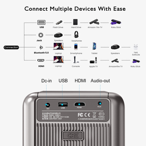 <span class=keywords><strong>Projecteur</strong></span> portable CRE CR36 750 ANSI LED 7500 lumens 4K UHD WiFi Smart <span class=keywords><strong>TV</strong></span> avec Android 9 et résolution native 1080p - Product Image 4