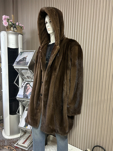 <span class=keywords><strong>Cappotto</strong></span> Lungo Invernale di Lusso in Vera Pelliccia di <span class=keywords><strong>Visone</strong></span> Italiano da <span class=keywords><strong>Uomo</strong></span> con Cappuccio Grande - Product Image 5