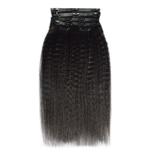 Extensions de cheveux humains transfrontalières Europe, Amérique et Afrique, à clipser, bouclées crépues, pouvant être permanentées - Product Image 5