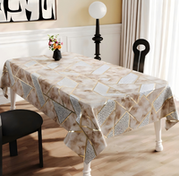 Nappe triangulaire en PVC effet marbre avec feuille d'or, imperméable, anti-taches, lavable, en vinyle, taille personnalisée pour la maison, l'hôtel, la décoration de banquets