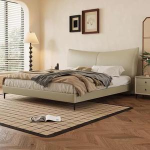 <span class=keywords><strong>Letto</strong></span> <span class=keywords><strong>Matrimoniale</strong></span> Moderno di Lusso in Legno, Estensibile e Convertibile, Queen o Super King, Rivestito in Vera Pelle Morbida, Regolabile e Imbottito - Product Image 1