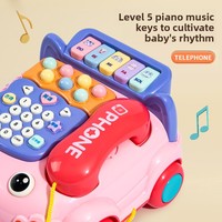 Teléfono de Juguete Educativo para Bebés de 0 a 3 Años, de Plástico, con Pilas, Simulación de Teléfono Fijo, Juego de Golpear la Rata, Máquina de Lectura de Cuentos