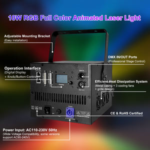 Luz Láser para DJ de 15W, RGB Multicolor, Dinámica, ILDA, con Control por Aplicación/Voz y DMX512 para Fiestas - Product Image 4