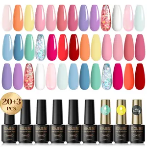 ROSALIND Nail Supplies OEM ODM Spring Summer Soak Off Candy Pink Uv Led Gel Nail Polish Collection Set All For Manicure Nail Art