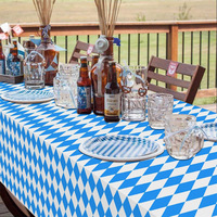 Nappe de fête en plastique à carreaux imperméable bleu et blanc grille jetable Rectangle vente chaude fête d'anniversaire d'anniversaire