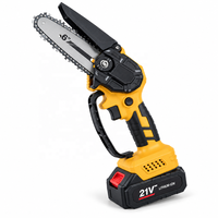 Tronçonneuse électrique sans fil de 6 pouces, 21V, légère, mini-scie portative avec chargeur de batterie, kit d'outils pour l'élagage des arbres de jardin