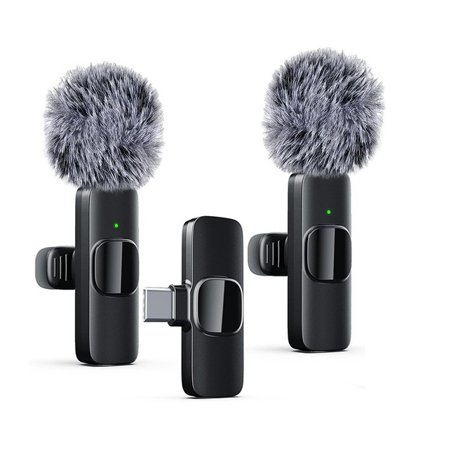 Professional Gooseneck Microphone Lapel Microphone Wireless Lavalier With Receiver for iPhone Video Recording Interviews Video