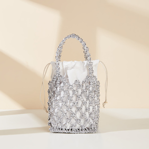 <span class=keywords><strong>Borsa</strong></span> Cosmetica Glitterata all'Uncinetto Traforata Stile Nazionale da Donna, <span class=keywords><strong>Borsa</strong></span> Artigianale Carina per Bambini, <span class=keywords><strong>Borsa</strong></span> da Spiaggia Fatta a Mano - Product Image 1