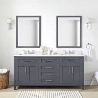 Prix abordable personnalisé style moderne européen double vasque design salle de bain vanités ensemble armoire de toilette pour hôtel maison