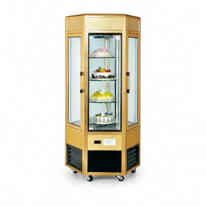 Refrigerador Comercial de Vidrio de Seis Lados, 2-10 °C, 220 V, 0.73 kW, Vitrina Vertical para Pasteles, para Panadería, Cafetería, Tienda de Postres - Product Image 1