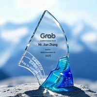 Trophée en cristal personnalisé, plaque gravée artisanale traditionnelle pour banquet, cadeau pour employé exceptionnel ou partenaire commercial