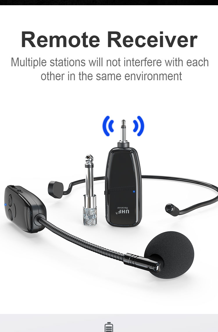 充電式ワイヤレスUHFヘッドセットマイク、コンピュータースピーカー用