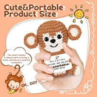 Singe en crochet positif fait à la main, cadeaux émotionnels pour anniversaire, Noël, retraite, remerciements, soutien, animaux en peluche, cadeaux de fête