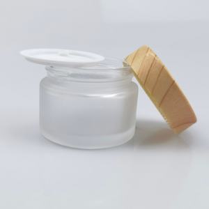 Pot en verre vide pour crème cosmétique de luxe 5g 10g 15g 20g 30g 50g, emballage cosmétique en verre avec couvercle en bambou - Product Image 5