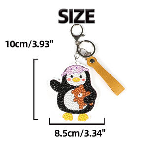 Kits <span class=keywords><strong>de</strong></span> <span class=keywords><strong>peinture</strong></span> diamant 3D créatifs à coller, thème animaux hiboux nature, porte-clés faits main, écologiques, jouets - Product Image 5