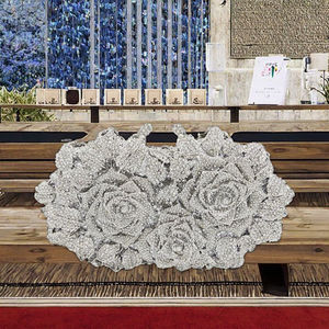 Bolsos de Mano de Lujo con Cristales para Mujer, con Cadenas de Diamantes de Imitación, para Bodas, Fiestas, con Flores de Diamantes - Product Image 3