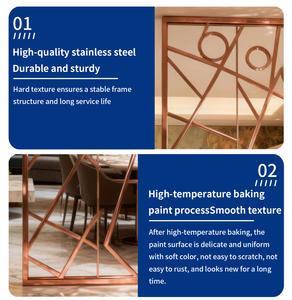 Personalización de fábrica, pared de partición de restaurante, divisor de habitación hueco dorado para sala de estar, Panel de pantalla de partición de Metal - Product Image 2