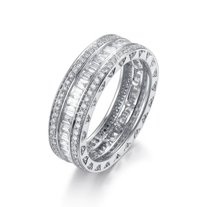 Bague de fiançailles éternelle Sunstar Jewelry personnalisée en or blanc, jaune, rose ou platine 9K, 14K, 18K avec diamant véritable SI1 plaqué rhodium - Product Image 1
