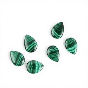 Piedra Preciosa Suelta de Malaquita Verde Natural de Alta Calidad, 10x14mm, Forma de Pera Lisa, Calibrada, Certificada por Terceros - Product Image 1