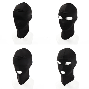 SM fétiche élastique respirant <span class=keywords><strong>Latex</strong></span> Cosplay masque capuche bouche ouverte oeil esclave couvre-chef pour la fête d'halloween - Product Image 4